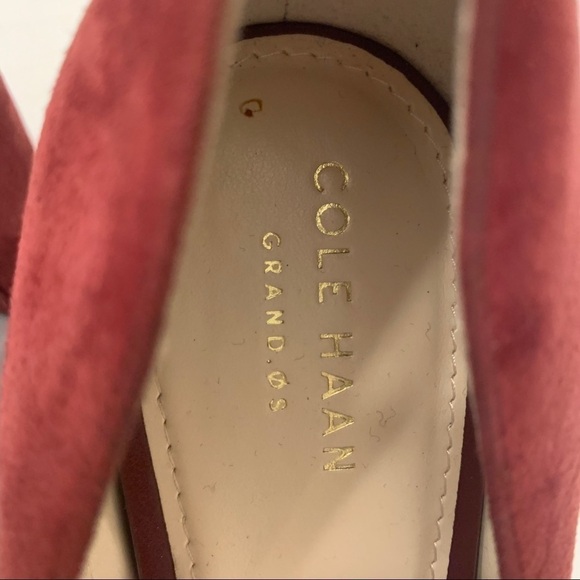 Cole Haan Grand OS Pump Suede Raspberry Heel Size 10B - Picture 4 of 6